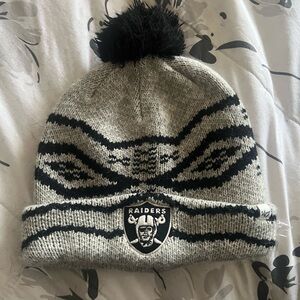 Raiders Knit Beanie with Pom